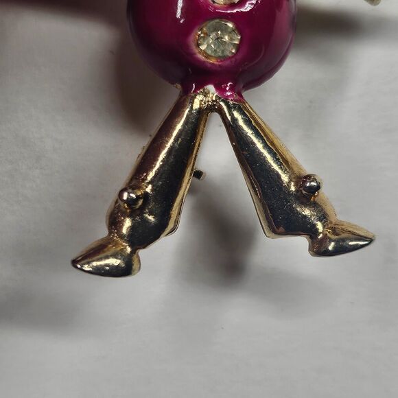 Ernest Steiner Clown Pin Vintage Rhinestone Enamel Brooch MCM - Picture 3 of 8